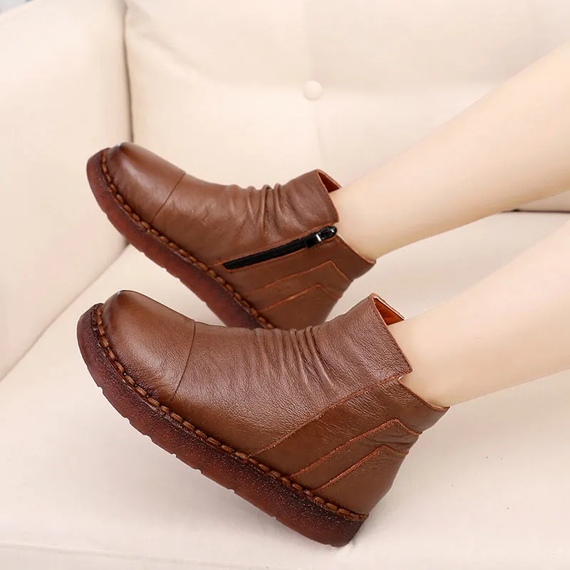 Retro Leather Women's Winter Boots | Gift Shoes 35-41