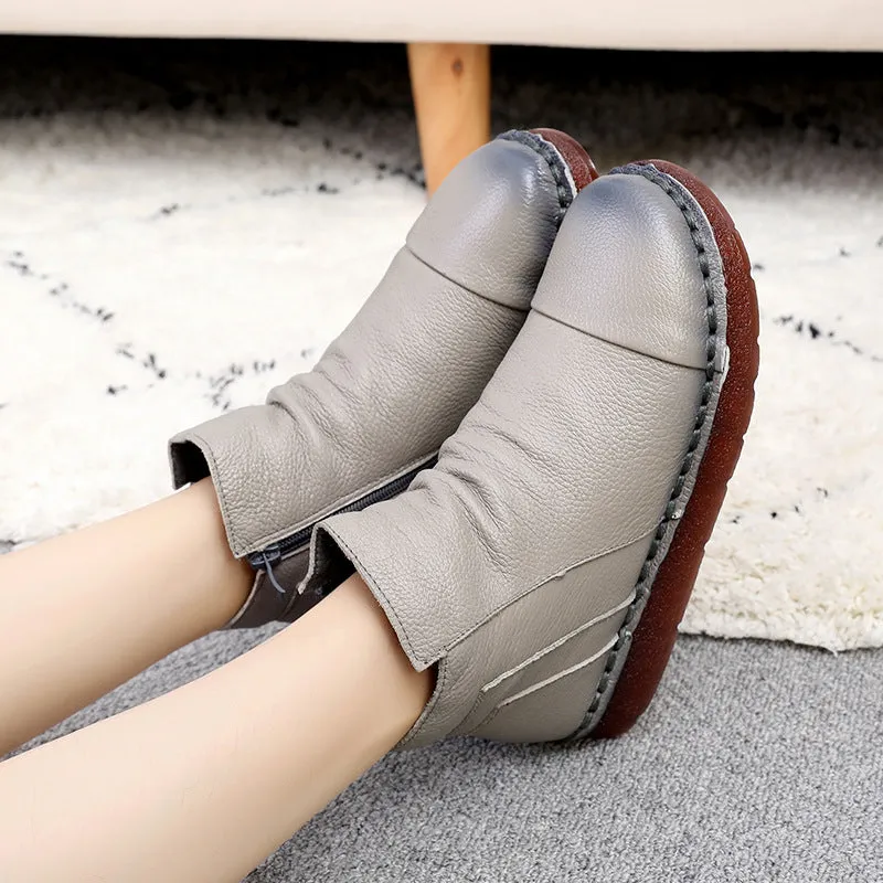 Retro Leather Women's Winter Boots | Gift Shoes 35-41