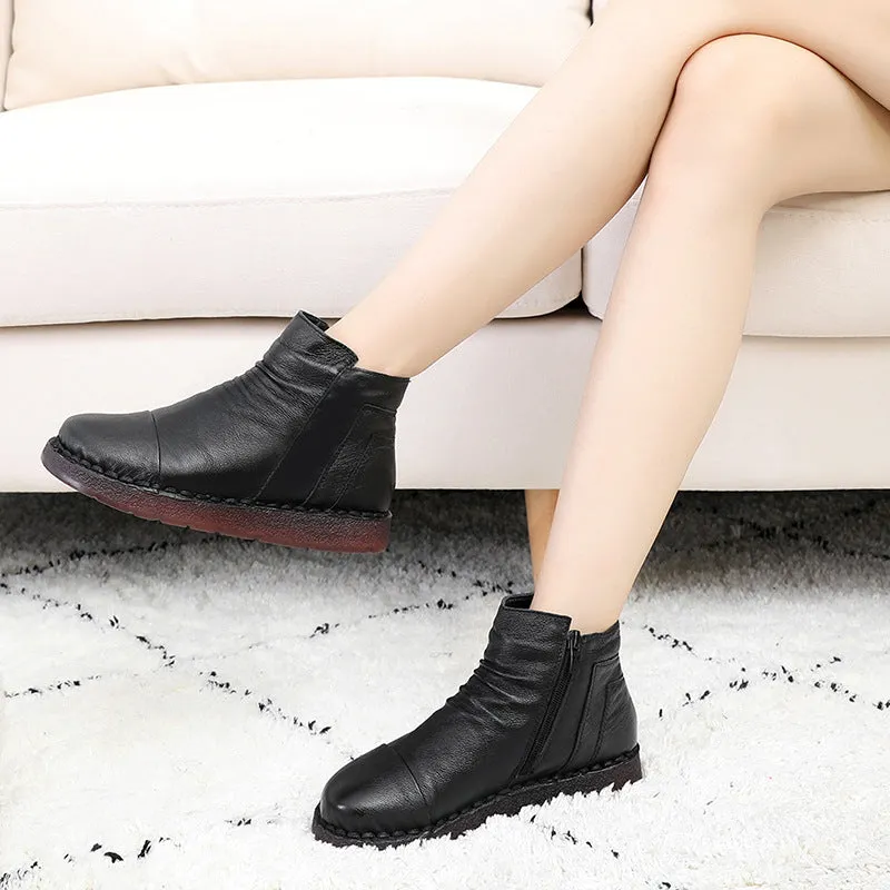 Retro Leather Women's Winter Boots | Gift Shoes 35-41