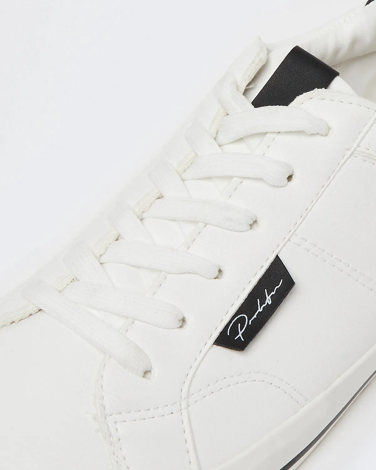 River Island Prolific White Lace Up Mens Trainers