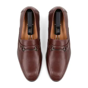 Sleek Horsebit Buckled Loafers - Brown