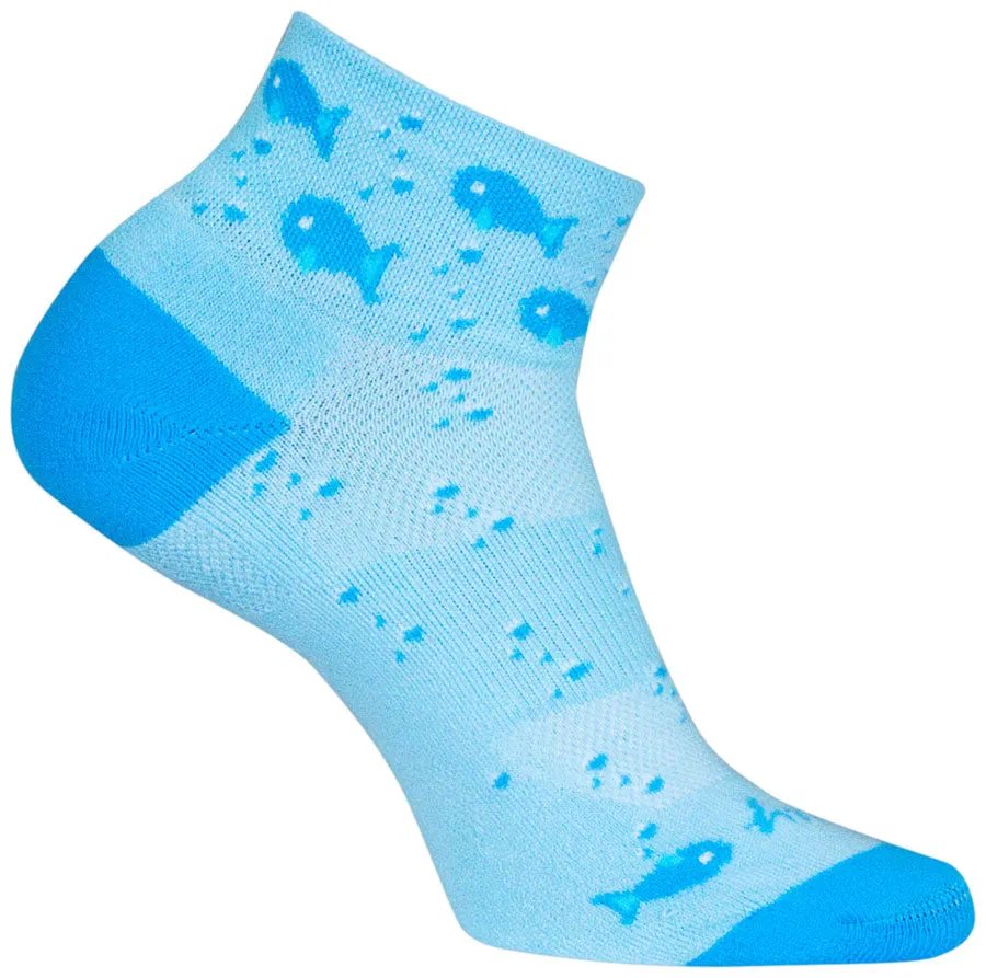 SockGuy Women's Channel Air Fishy Classic 2" Low Cycling Bike Sock