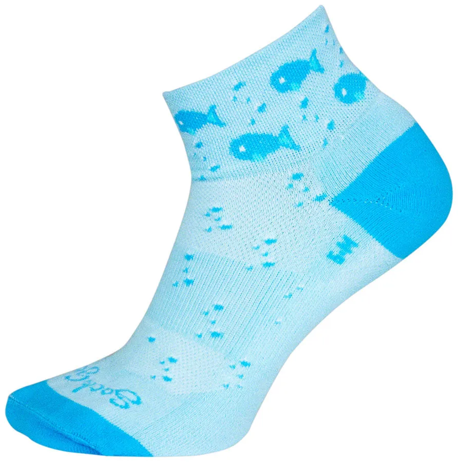 SockGuy Women's Channel Air Fishy Classic 2" Low Cycling Bike Sock