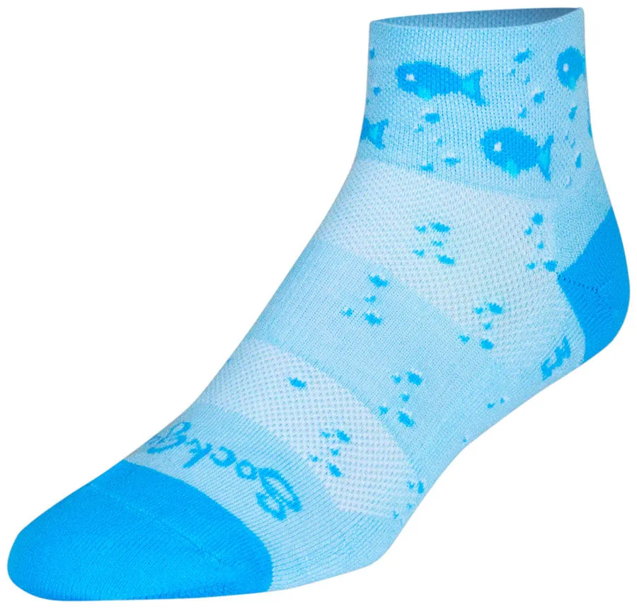 SockGuy Women's Channel Air Fishy Classic 2" Low Cycling Bike Sock