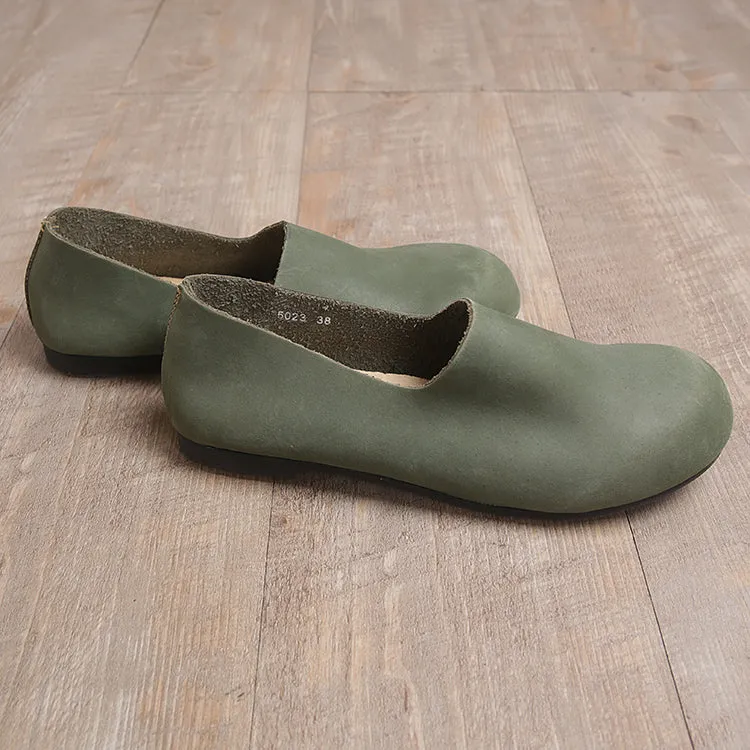 Spring Autumn Retro Handmade Leather Flats Shoes