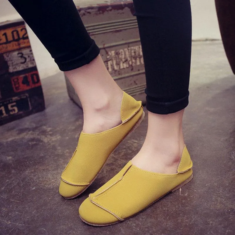 Stitching Candy Color Slip On Casual Lazy Shoes