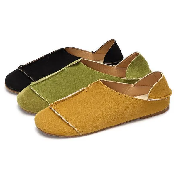 Stitching Candy Color Slip On Casual Lazy Shoes