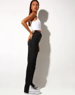 Straight Leg Jeans in Black Wash