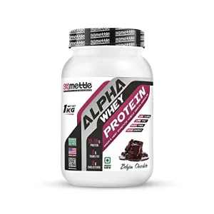 swasthum Mettle Alpha Whey Protein|35.06G Protein|No Added Sugar|100% Whey|High Content Of Bcaa|Whey Protein(Belgian Chocolate, 1Kg)