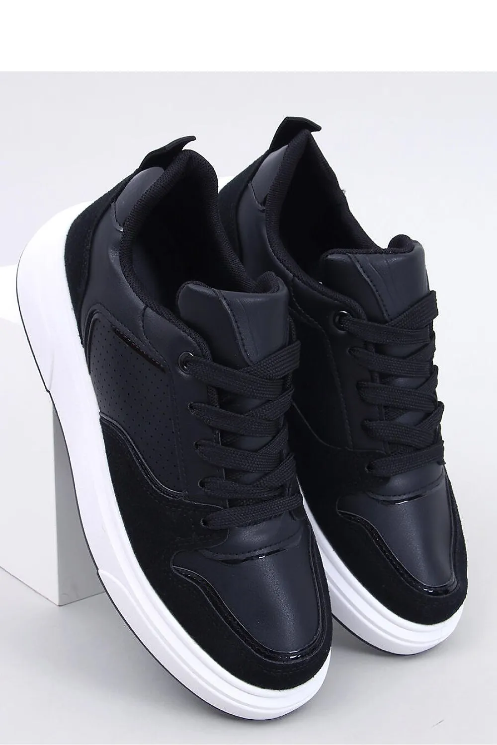 TEEK - Black Laced Black Ladies Sneakers