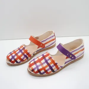 THE CATU. DOUBLE GINGHAM. UBE AND MADRAS WITH MISMATCHED STRAPS