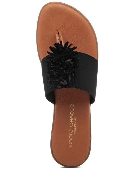 The Elastic Thong Puff Sandal in Black