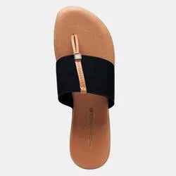 The Elastic Thong Sandal in Black