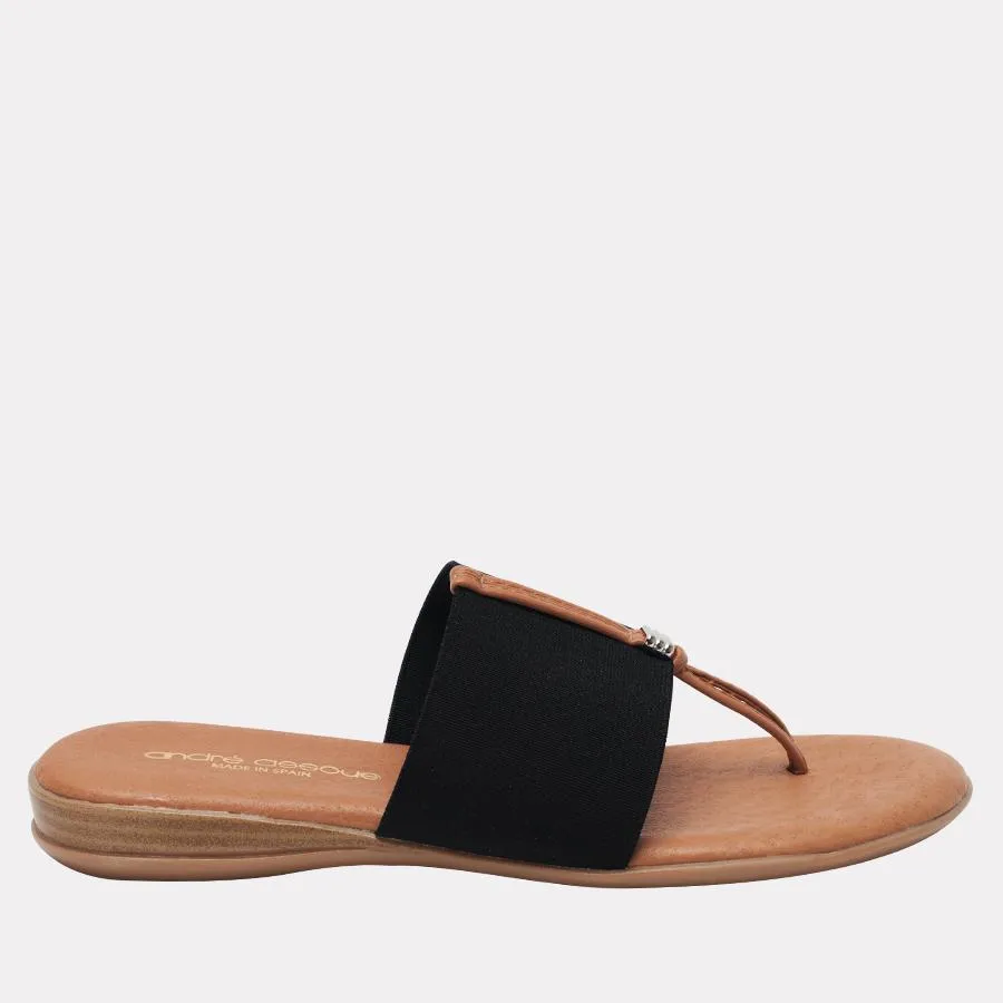 The Elastic Thong Sandal in Black