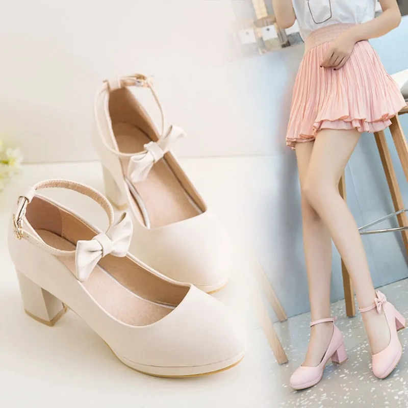 Uniwim Japanese Lolita Cute Bow Princess Shoes SE20111