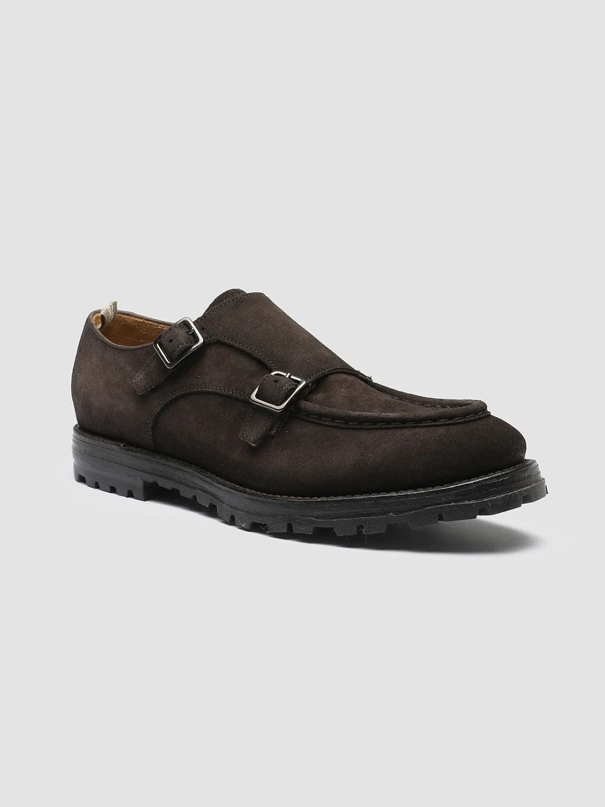 VAIL 012 - Dark Brown Suede Monk Shoes