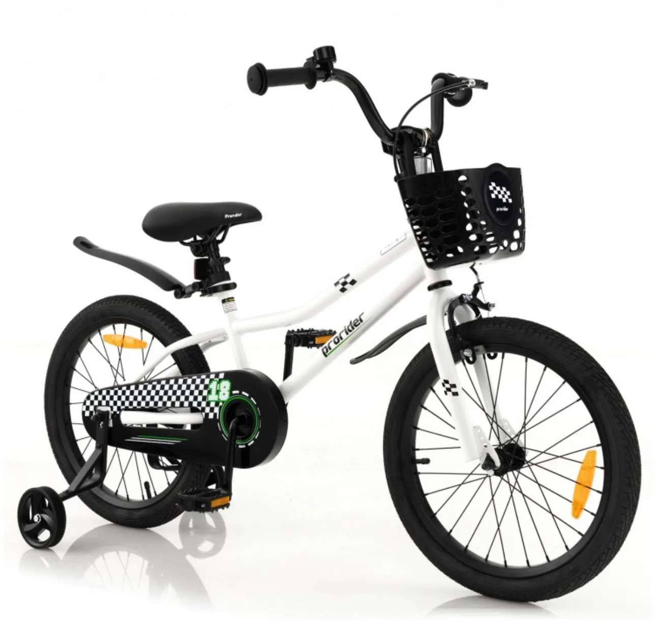 Very Cool 18” Kids Pedal Bicycle W Kickstand, Coaster Brake Ages 4-8 | Bell | Adjustable Seat | Easy Assembly | Removable Training Wheels | Anti-Slip Tires