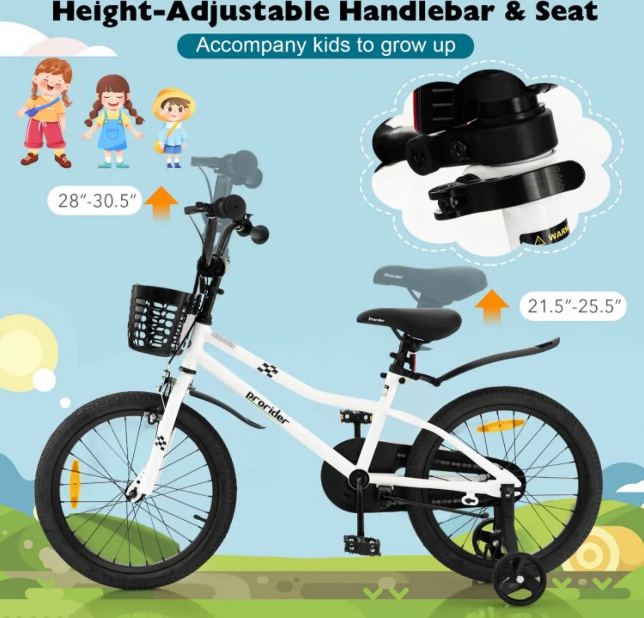 Very Cool 18” Kids Pedal Bicycle W Kickstand, Coaster Brake Ages 4-8 | Bell | Adjustable Seat | Easy Assembly | Removable Training Wheels | Anti-Slip Tires