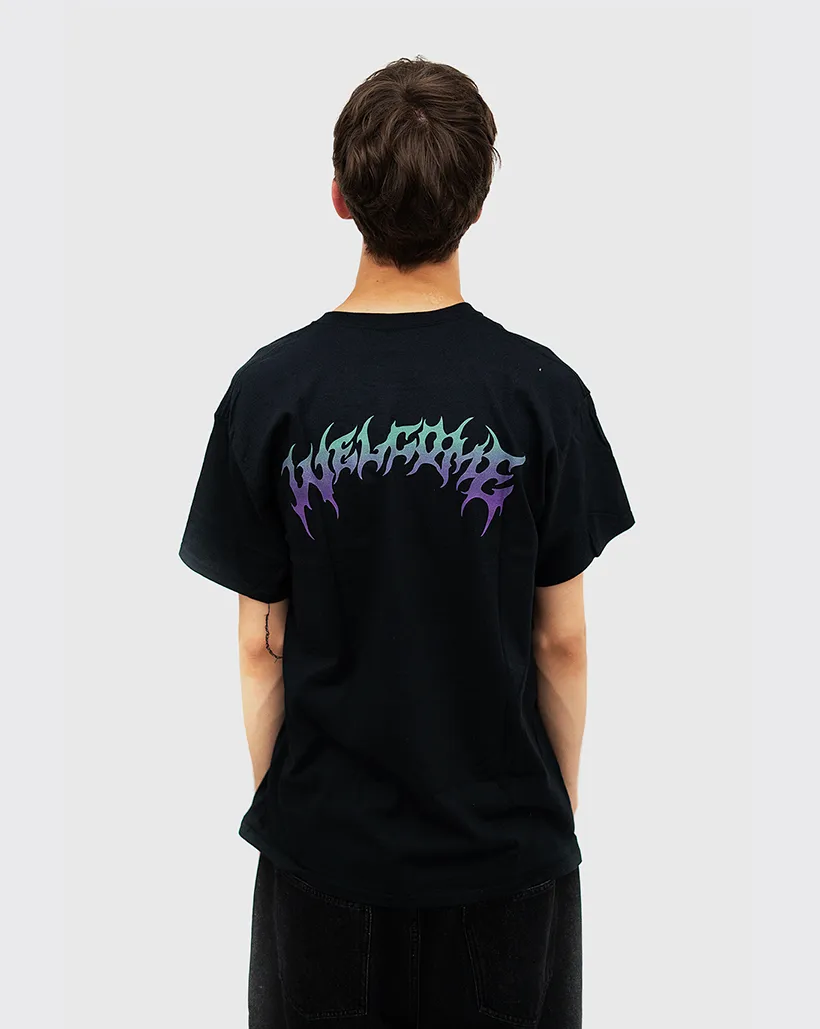 Welcome Gradient Barb Shirt - Black