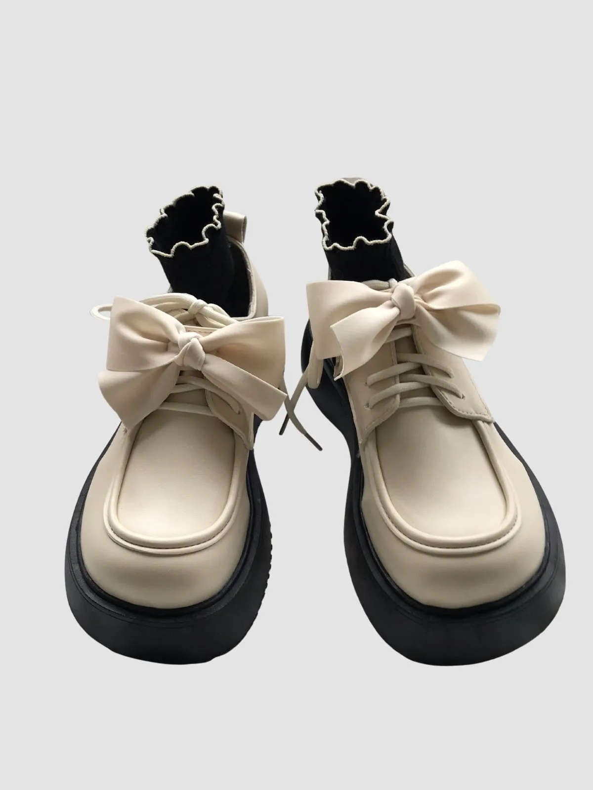 WLS Cute Bow Retro Leather Women Shoes