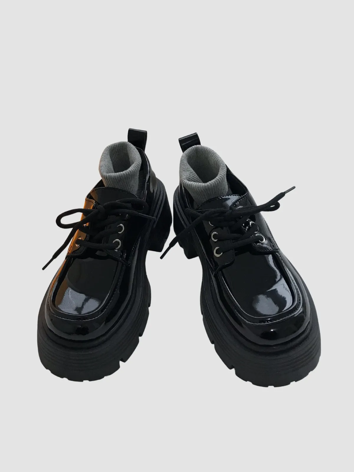 WLS Thick Soled Leather Women Retro Shoes