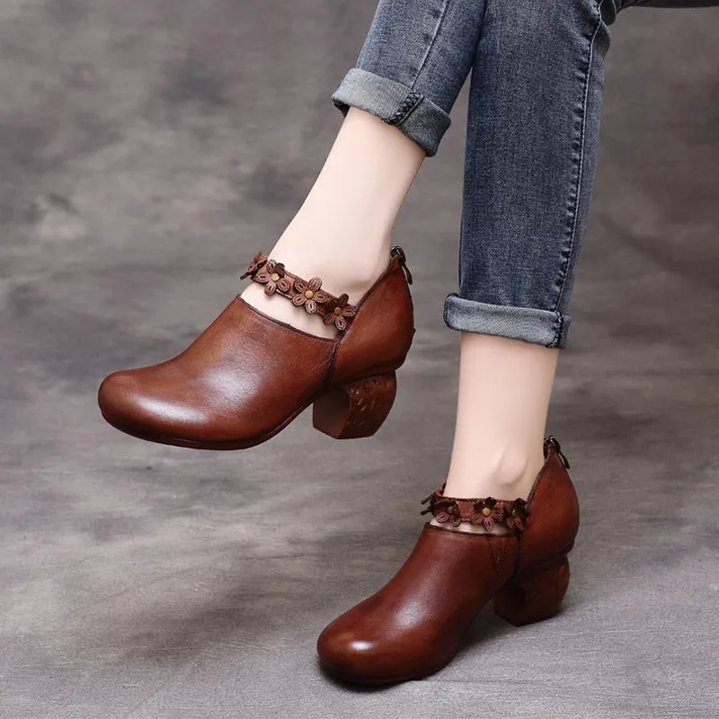 Women Retro Chunky Heels Shoes