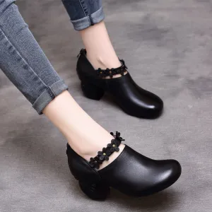 Women Retro Chunky Heels Shoes