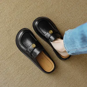 Women Retro Minimalist Flat Casual Mules