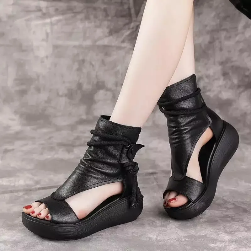 Women summer sandals mid heels