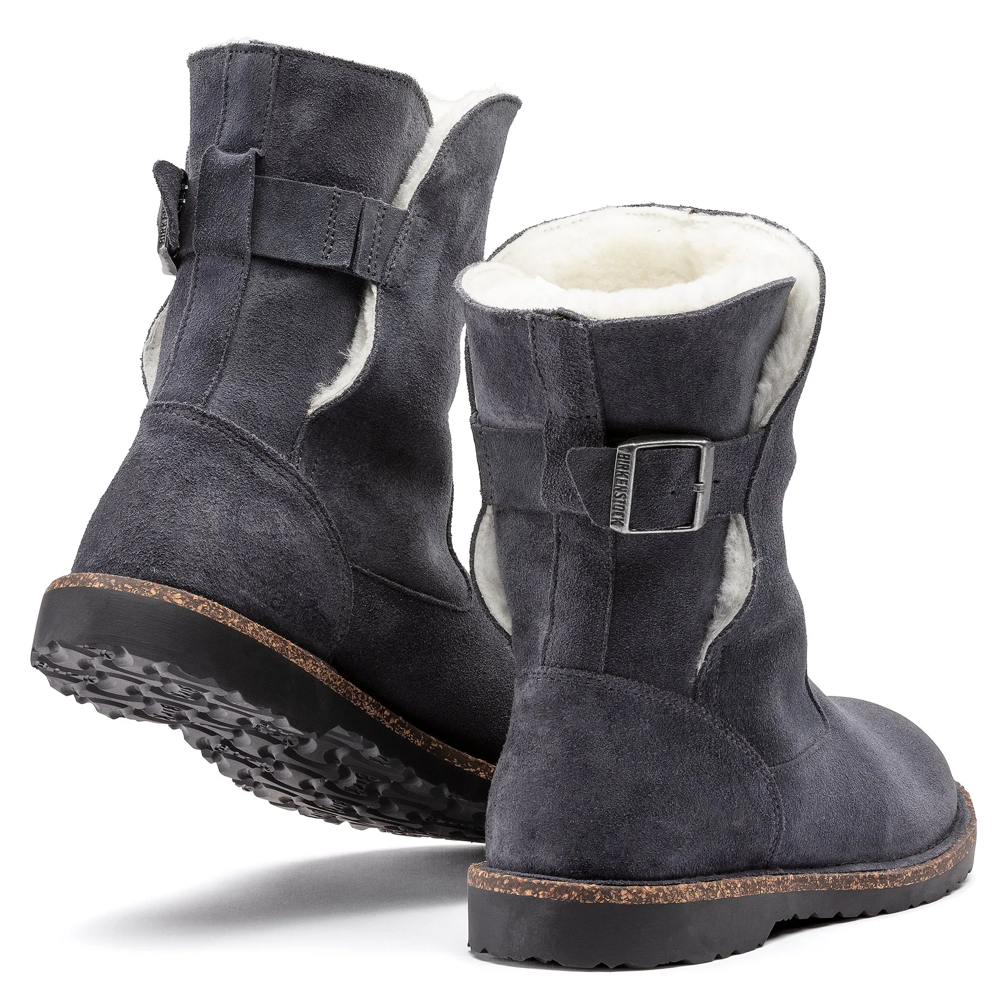 Women's Birkenstock Uppsala Shearling Suede Leather Color: Graphite