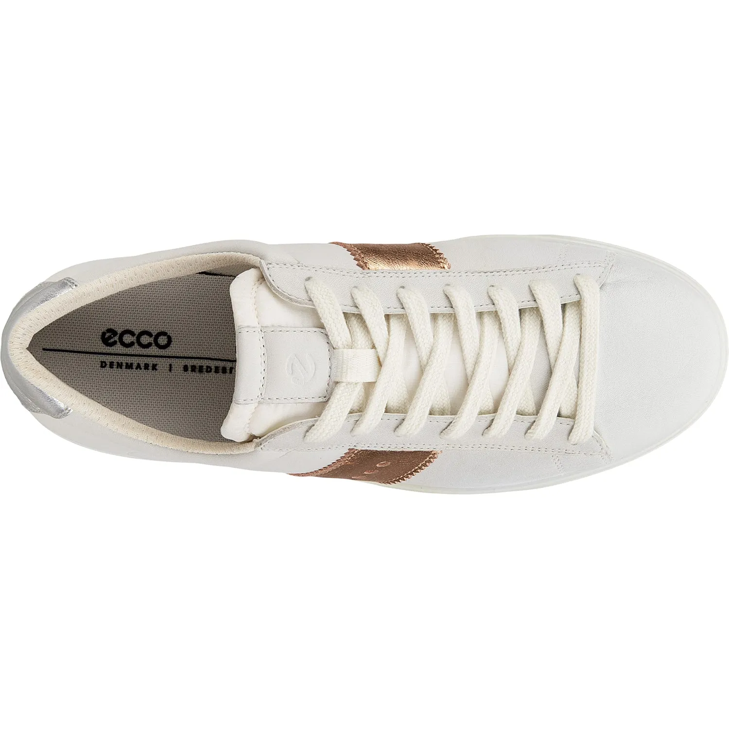 Women's Ecco Street Lite Retro White/Hammered Bronze/Silver Leather