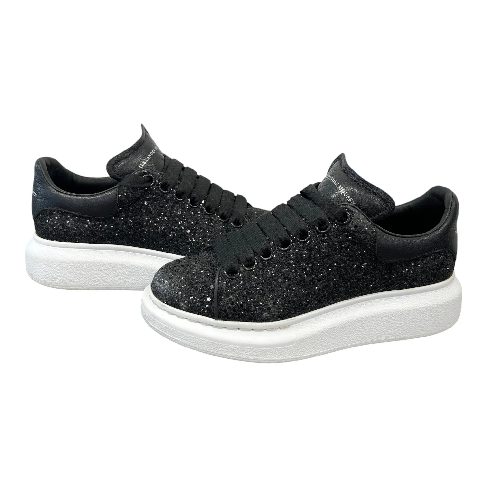 Women's Oversized Glitter Low Trainers Black Size EU 36.5 / UK 3.5