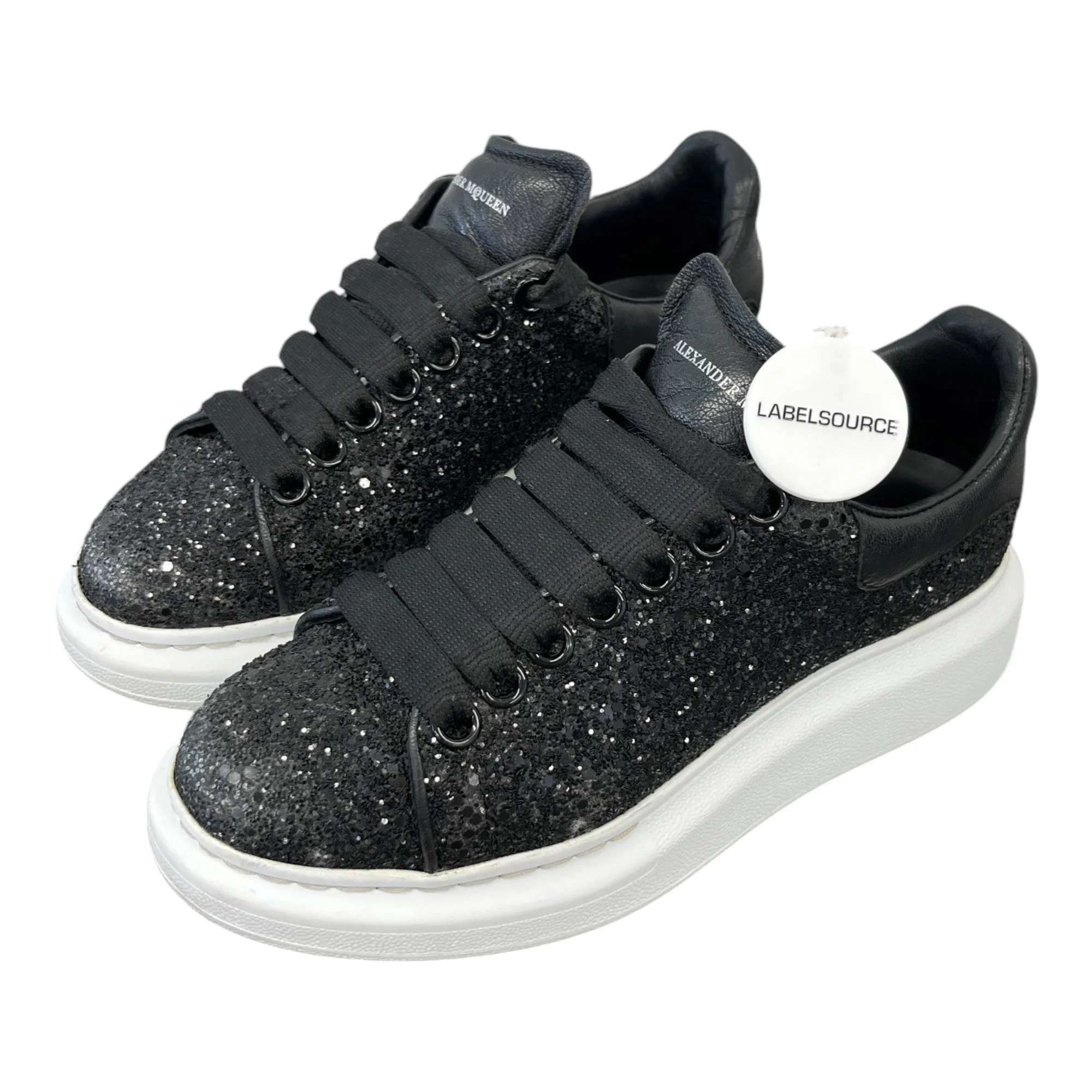 Women's Oversized Glitter Low Trainers Black Size EU 36.5 / UK 3.5