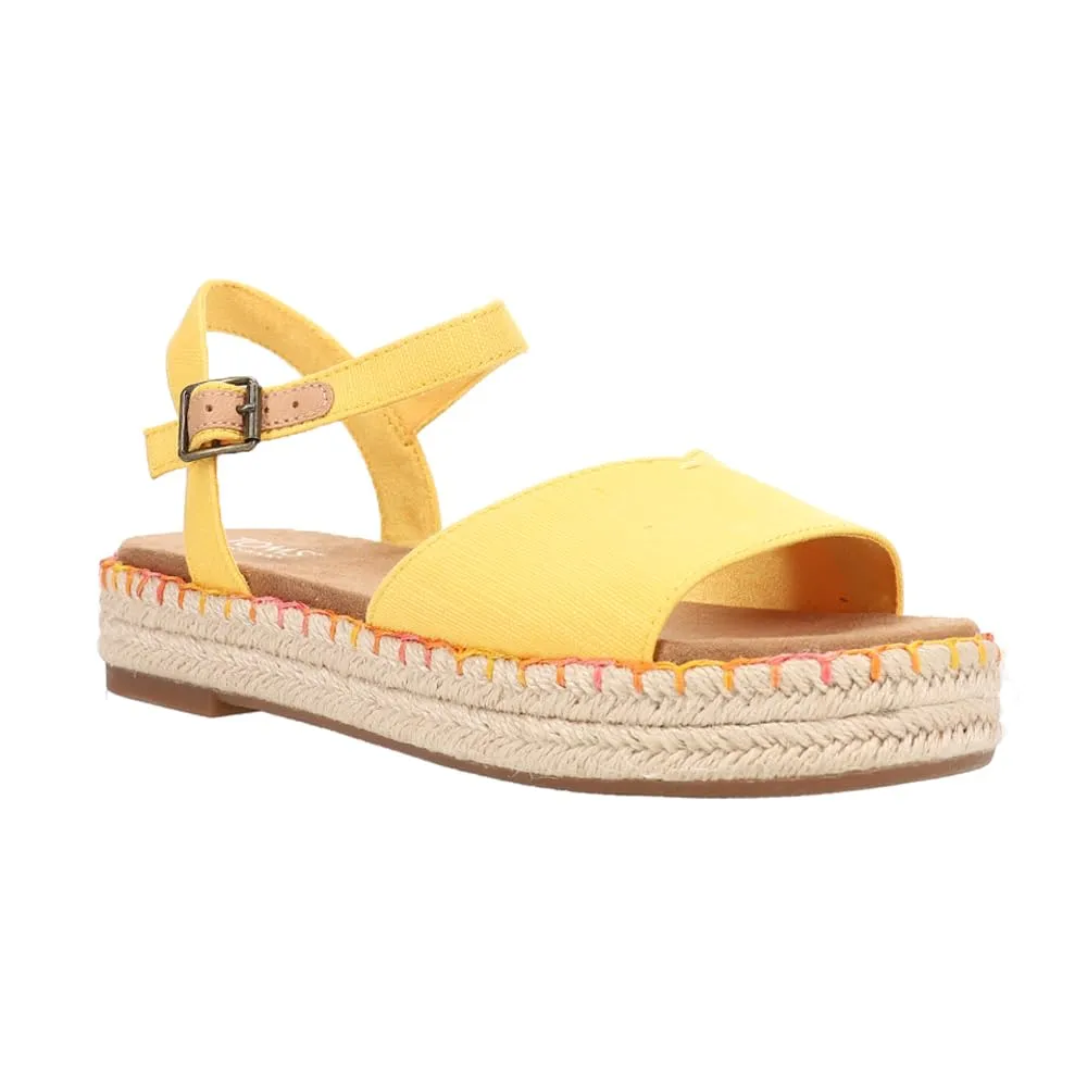 Women's Shoes TOMS ABBY Flatform Espadrille Sandals 10020816 YELLOW