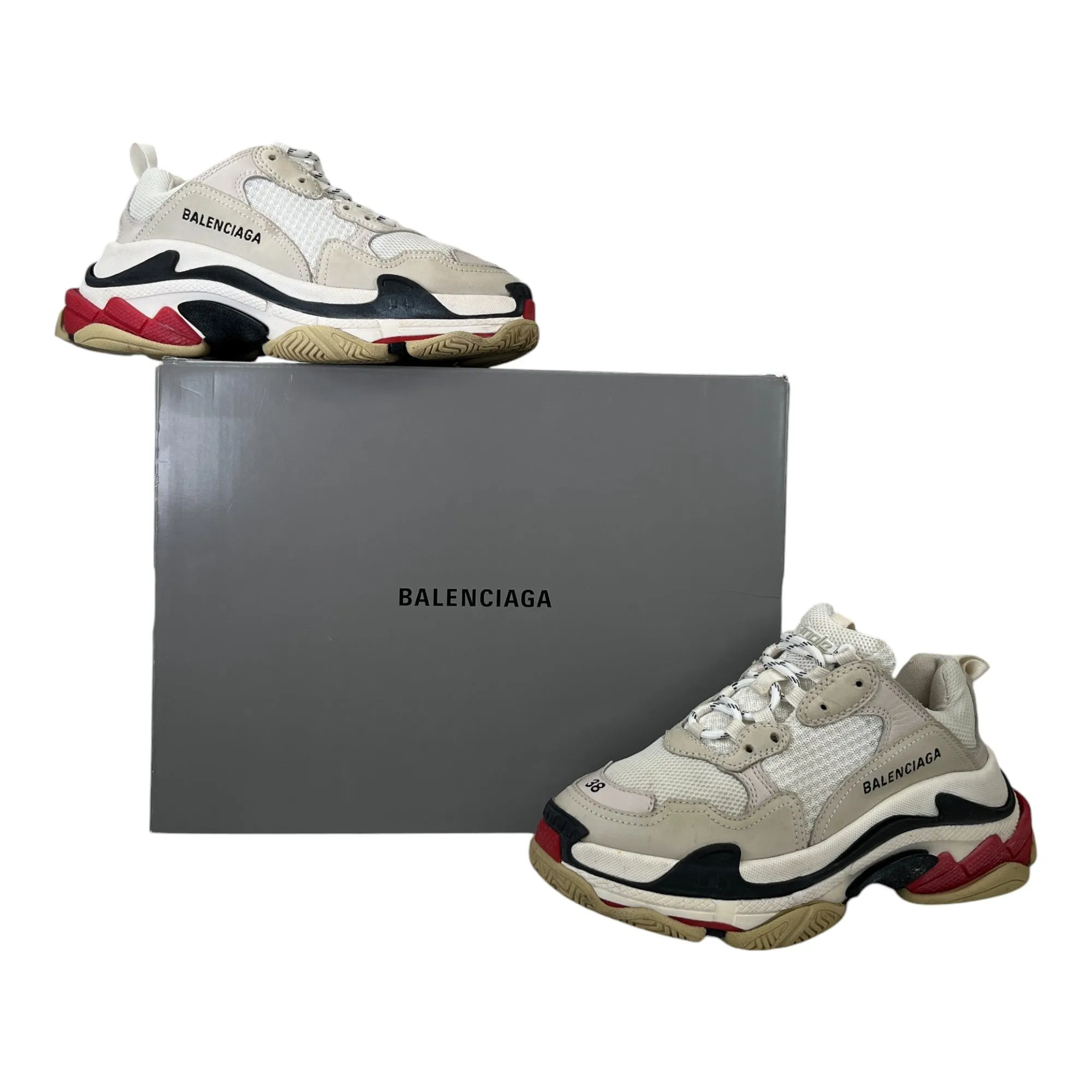 Women's Triple S Low Trainers Beige Size EU 38 / UK 5