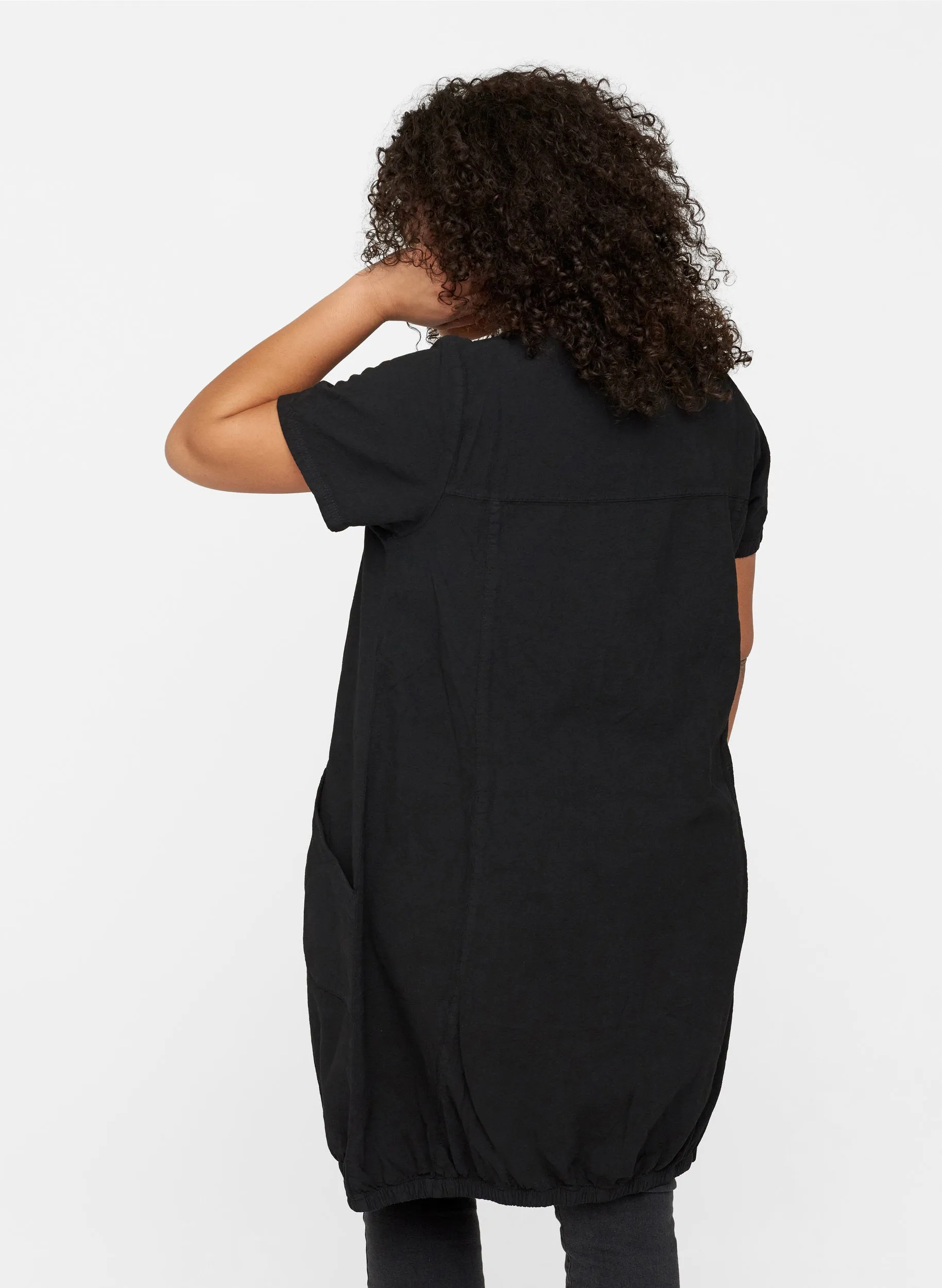 Zizzi Cotton Bubble Dress in Black