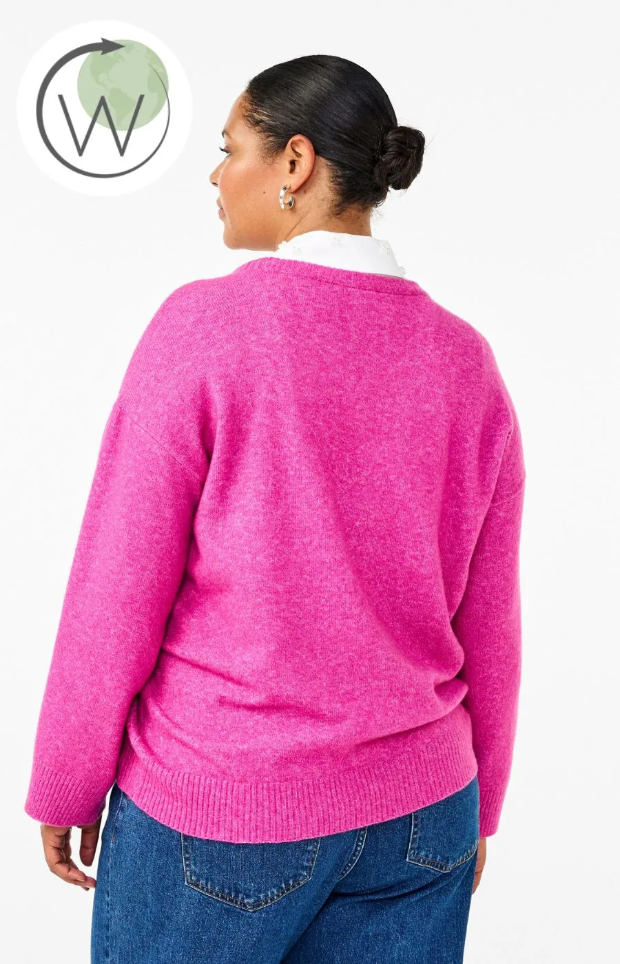 Zizzi Vista Knit Jumper in Pink